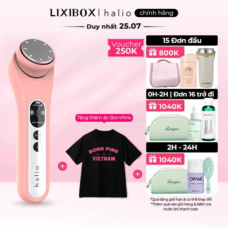 Máy Đẩy Tinh Chất Halio Ion Hot & Cool Beauty Device Nâng Cơ Mặt Coral