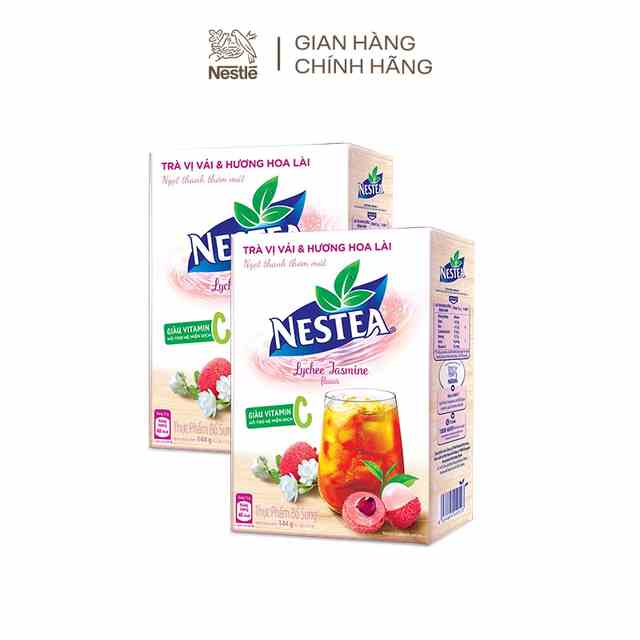 Combo 2 hộp trà Nestea vị vải và hương hoa lài (Hộp 12 gói x 12g)