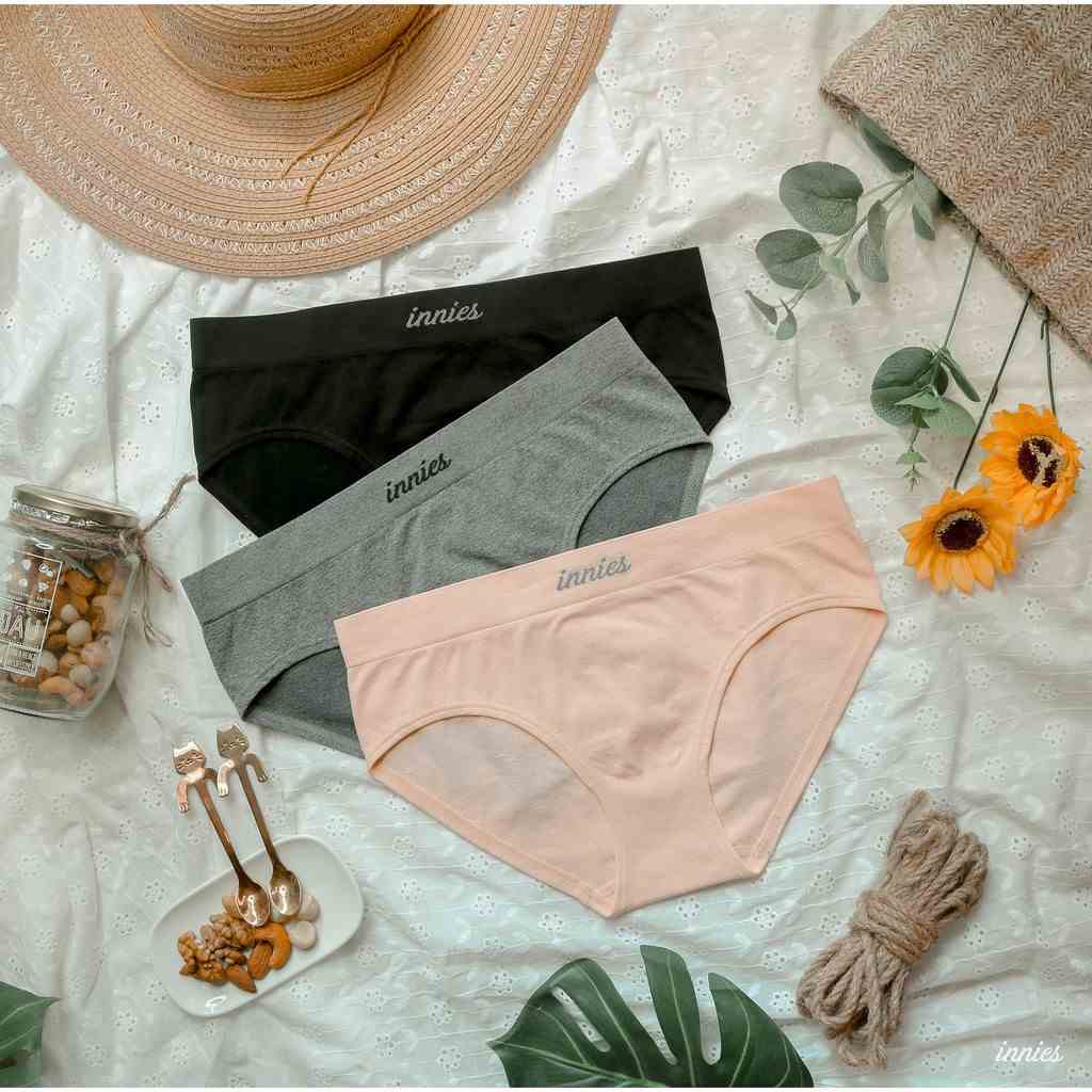 [Mã BMLTB35 giảm đến 35K đơn 99K] Combo 3 quần lót nữ Innies - Hipster (Đen - Xám - Nude)