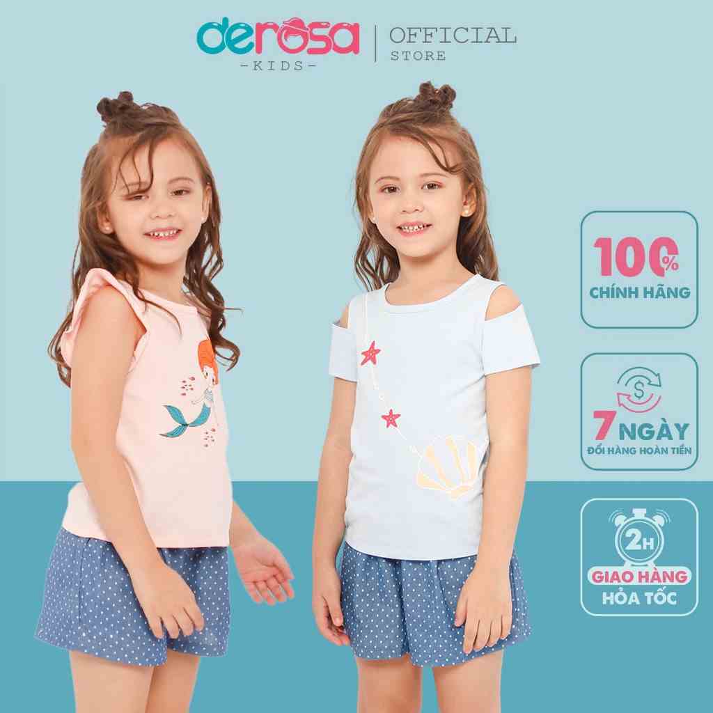 Áo cộc tay cho bé gái DEROSA KIDS từ 2 - 6 tuổi KD046A-048A (ÁO FROM NHỎ CHỌN TĂNG SIZE)