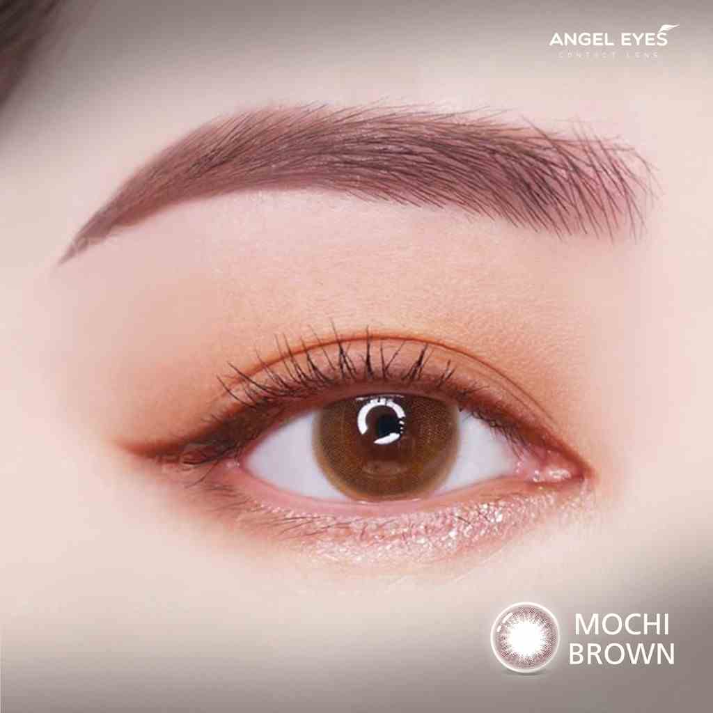 Lens nâu tự nhiên có độ Mochi thương hiệu Angel Eyes đường kính 14.2 có độ từ 0 đến 8