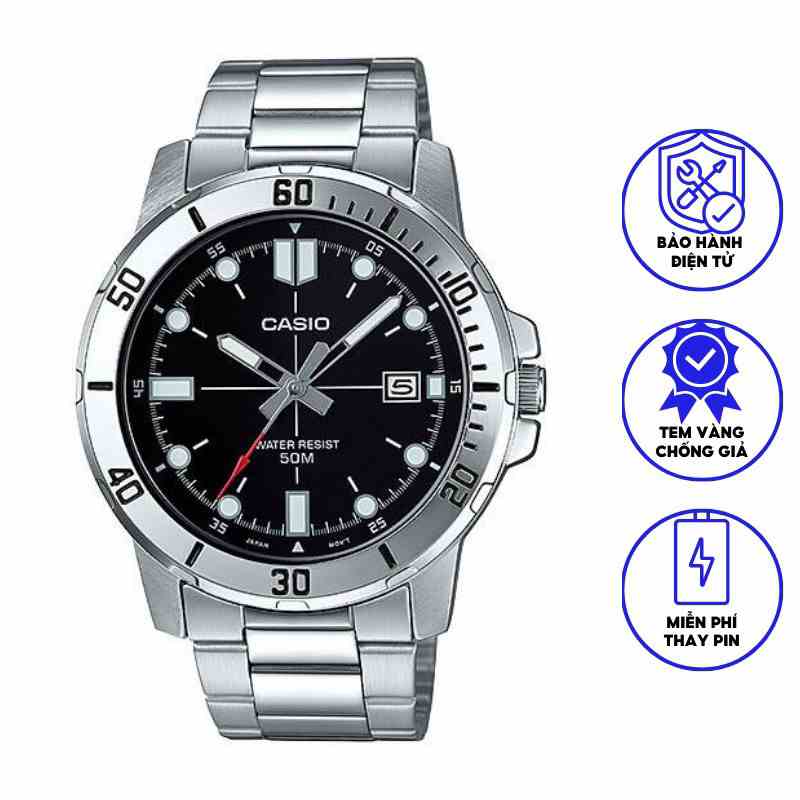 Đồng Hồ Casio Nam Dây Kim Loại MTP-VD01D-1EV Chính Hãng