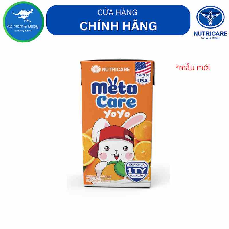 [Mã BMLTB35 giảm đến 35K đơn 99K] Thùng sữa uống dinh dưỡng vị chua Nutricare Metacare Yoyo Hương Cam (110ml x 48 hộp)