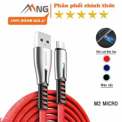 Dây cáp sạc nhanh micro cho điện thoại android Rockspace M2 hàng chính hãng bảo hành 12 tháng lỗi 1 đổi 1