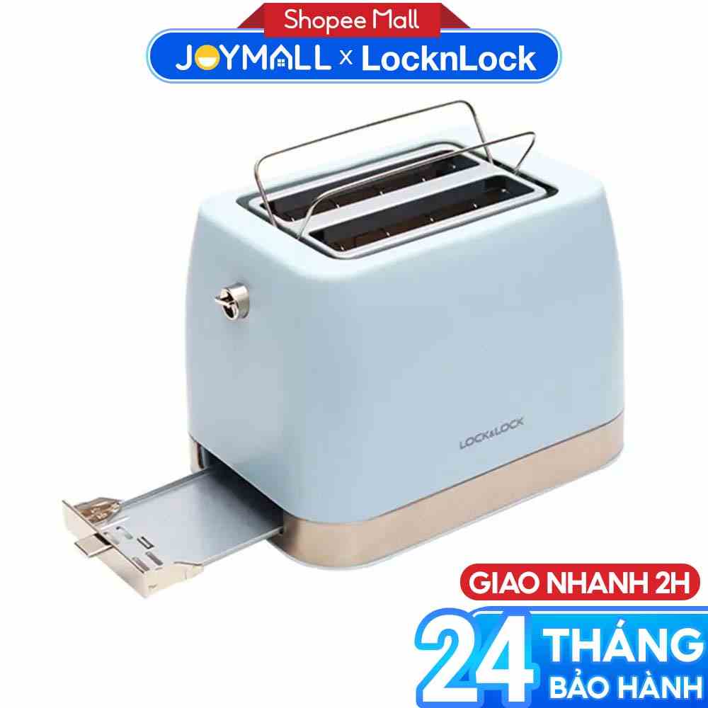 Máy nướng bánh mì Lock&Lock EJB221BLU - Hàng chính hãng bảo hành 24 tháng, dùng hâm nóng, nướng bánh sandwich - JoyMall