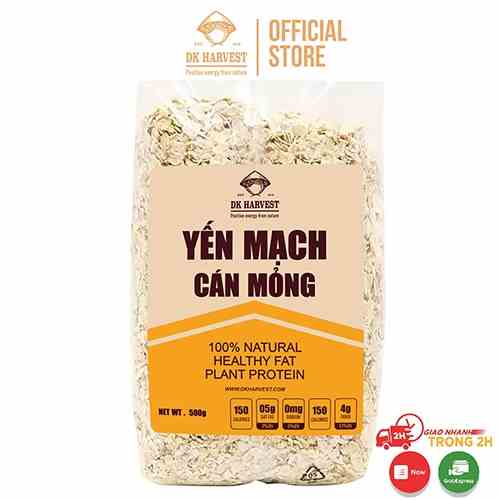 500g Yến Mạch Cán Dẹt (Cán Mỏng) DK Harvest Nguyên Chất Nhập Khẩu Úc, ngũ cốc ăn liền tác dụng giảm cân