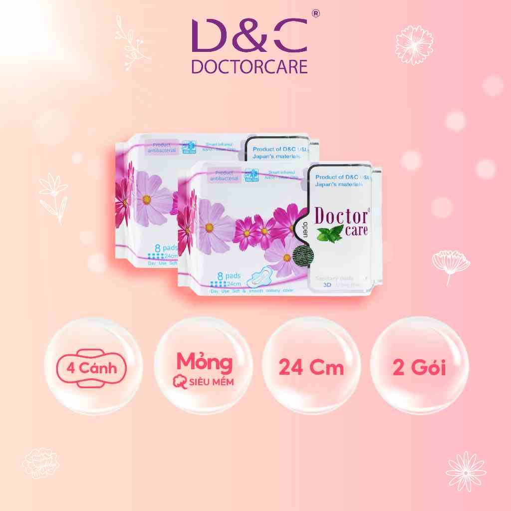 Băng vệ sinh thảo dược D&C Doctor Care ban ngày 24cm Combo 2 gói