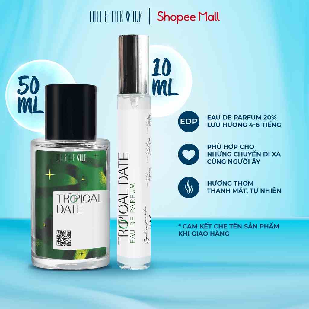 Nước Hoa Nam Nữ Loli And The Wolf Tropical Date Thơm Lâu Chính Hãng Chai 10ml, 50ml