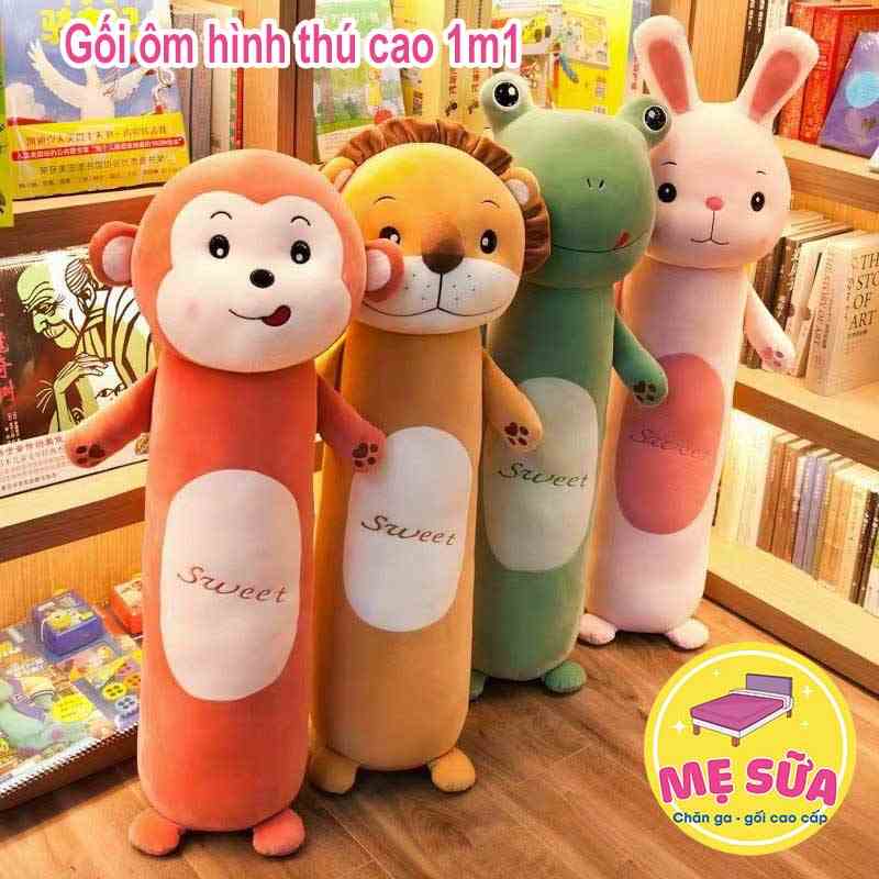 Gối ôm cho bé SWEET [FREESHIP] Gối ôm hình thú kích cỡ siêu to dài 1m1 cực kì đáng yêu vải siêu mịn nhồi bông siêu mềm