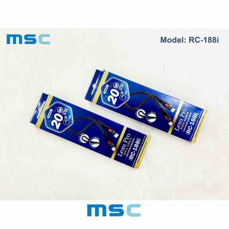 [Mã BMLTB35 giảm đến 35K đơn 99K] Cáp sạc Remax Rc188 PD20W Cáp dây dù siêu bền sạc 30 phút đầy 50% Pin