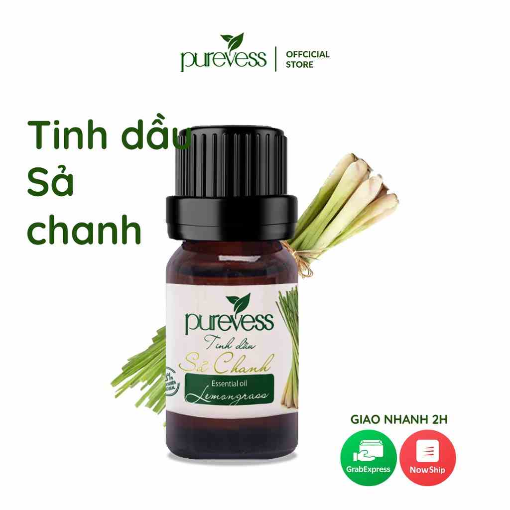 Tinh dầu Sả Chanh giúp thư giãn và đuổi muỗi PUREVESS 10ml