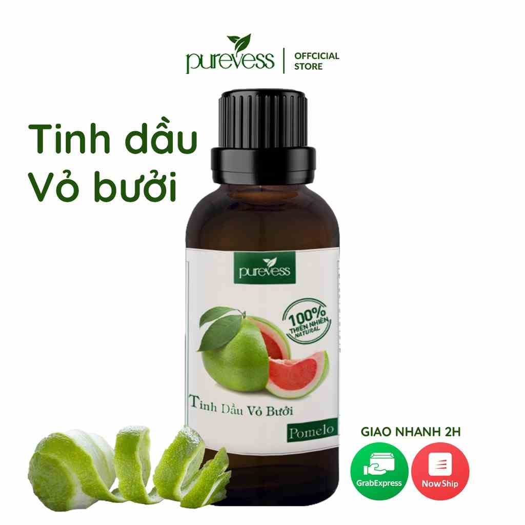 Tinh dầu Vỏ Bưởi Purevess 50ml giúp thư giãn giảm tóc gẫy rụng giúp tóc chắc khỏe và bóng mượt