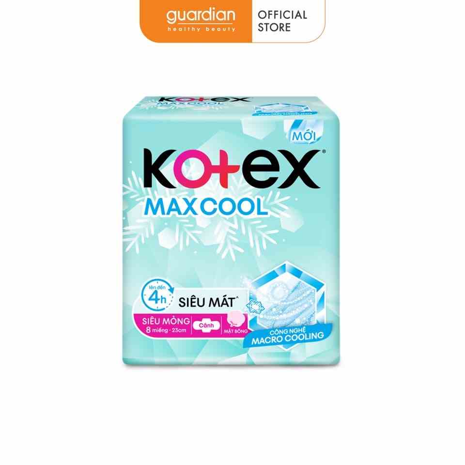 Băng Vệ Sinh Thảo Dược Siêu Mỏng Cánh 23cm Cool Kotex 8 Miếng