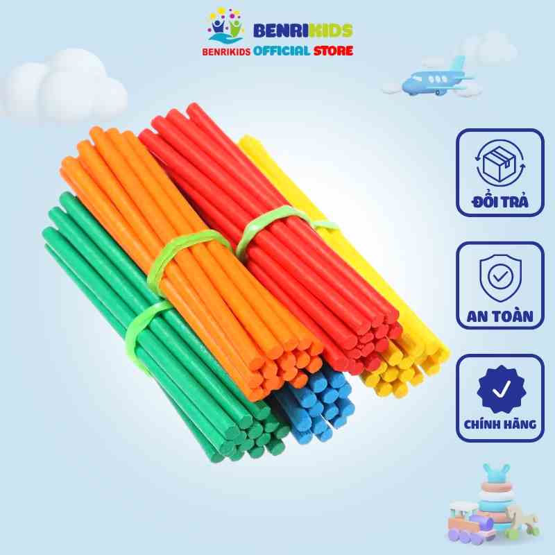 Đồ Chơi 100 Que Tính Gỗ Benrikids Cho Bé Học Toán