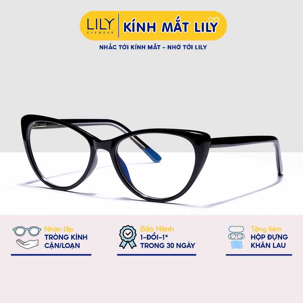 Kính mắt mèo nữ LILYEYEWEAR càng kim loại bọc nhựa thiết kế thời trang tinh tế 8013