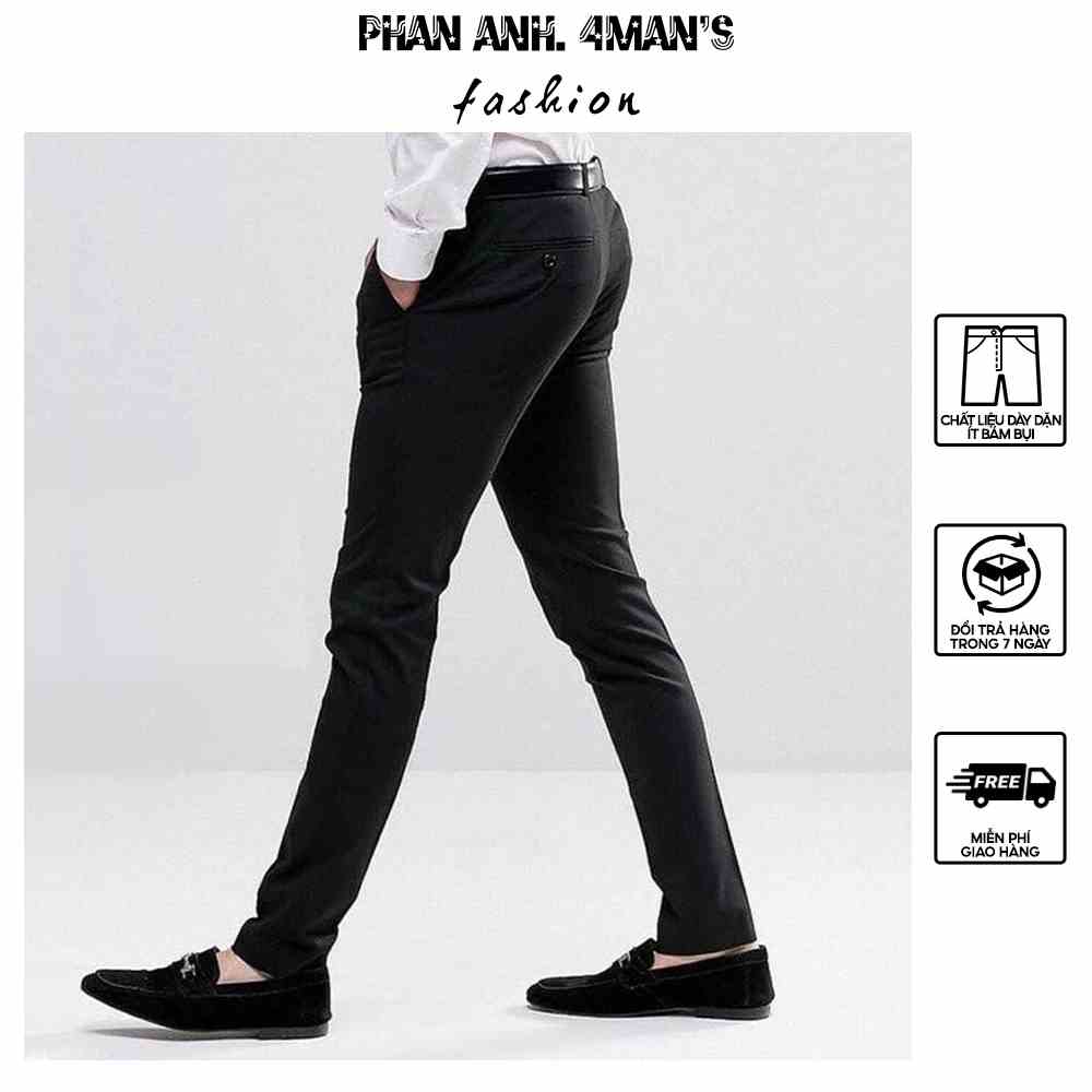 Quần âu nam Phananh.4mans màu đen tặng kèm hộp cao cấp - Đ09