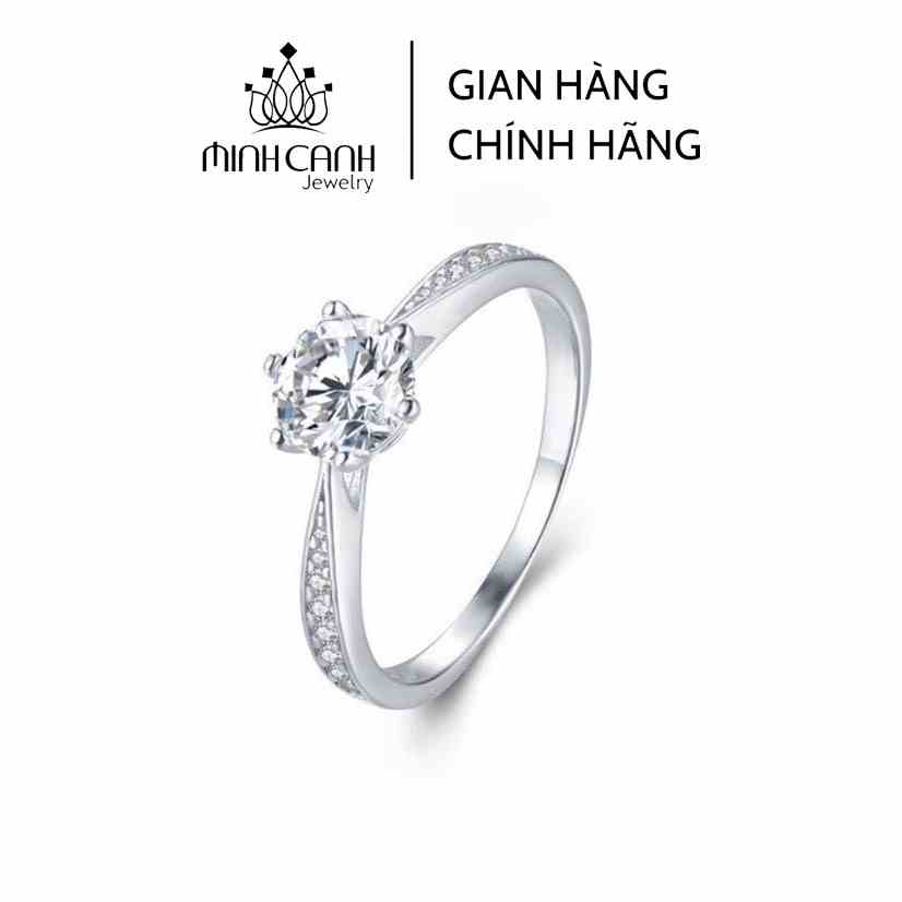 Nhẫn Bạc Nữ Minh Canh Jewelry Kiểu 6 Chấu Đính Đá