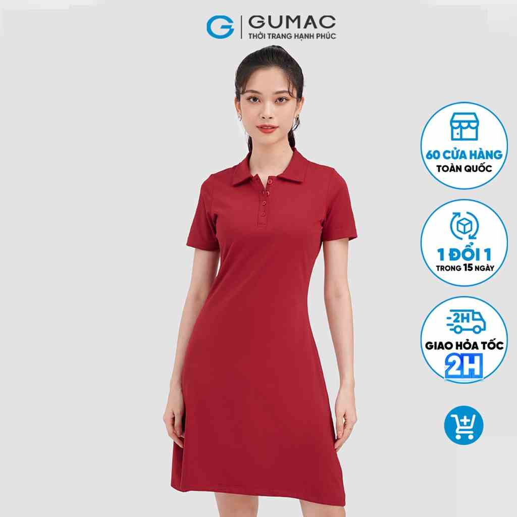 Đầm polo thời trang GUMAC dáng A DC09027