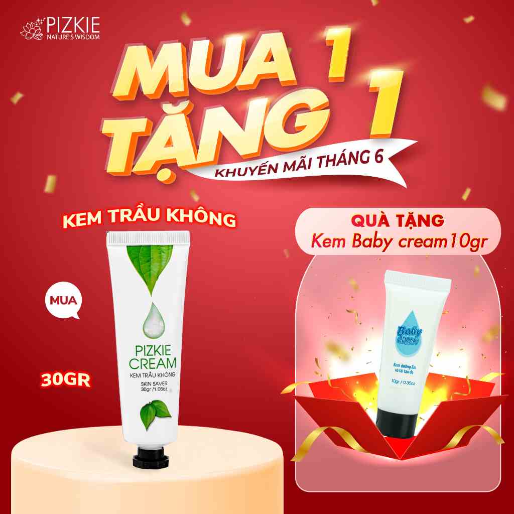 [Mã BMLTB35 giảm đến 35K đơn 99K] Kem Trầu Không Pizkie Cream Cho Da Bị Chàm Sữa, Viêm Da Cơ Địa 30gr