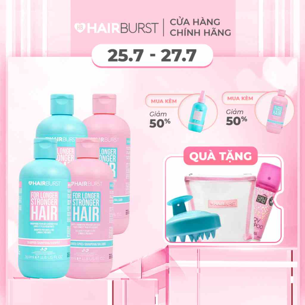 Combo 2 Set gội xả HAIRBURST kích thích tóc mọc dài hơn chắc khỏe hơn 350ml/chai