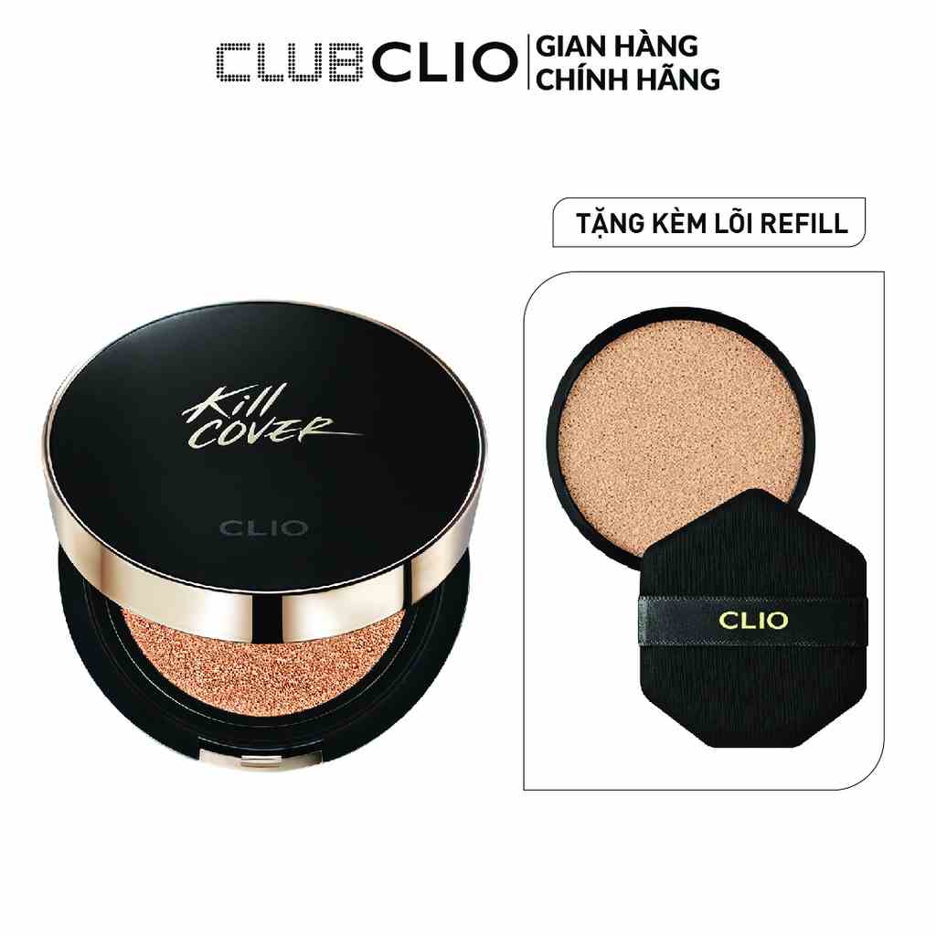 Phấn Nước Trang Điểm Clio Kill Cover Fixer Cushion Spf50+ Pa+++ 15G (Tặng 1 lõi refill)