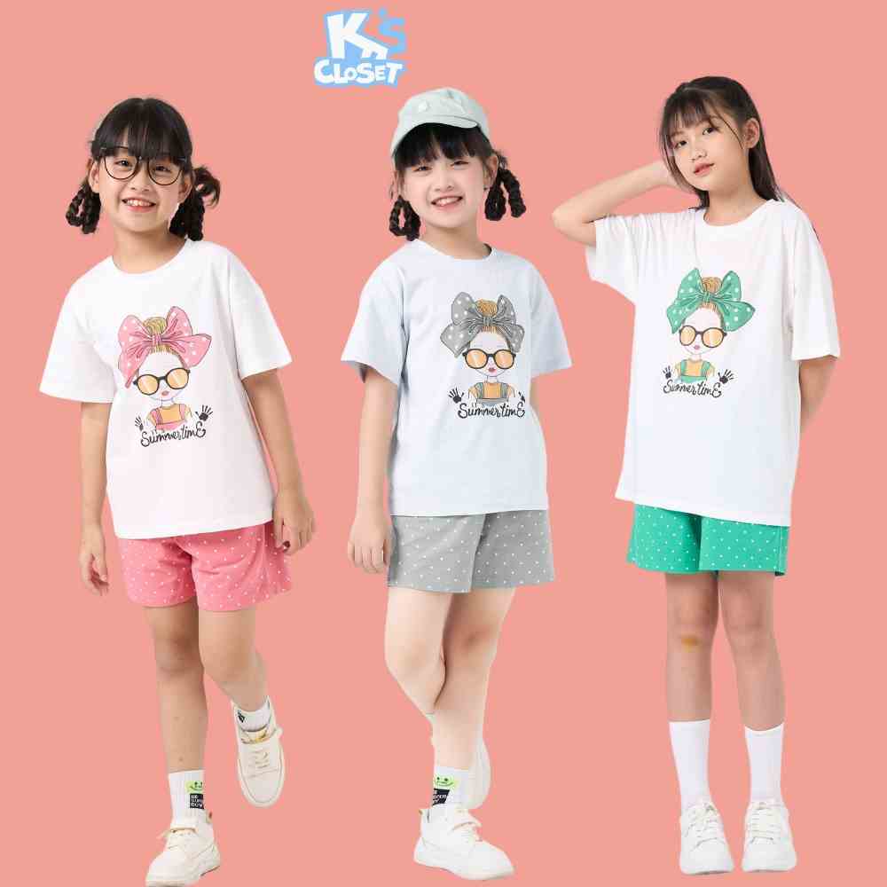 Bộ Quần Áo Cộc Tay Ks Closet In Hình Cho Bé Gái (2 -9 Tuổi) E018THS/ KT44THS/ E009ONS/ KT224TWS