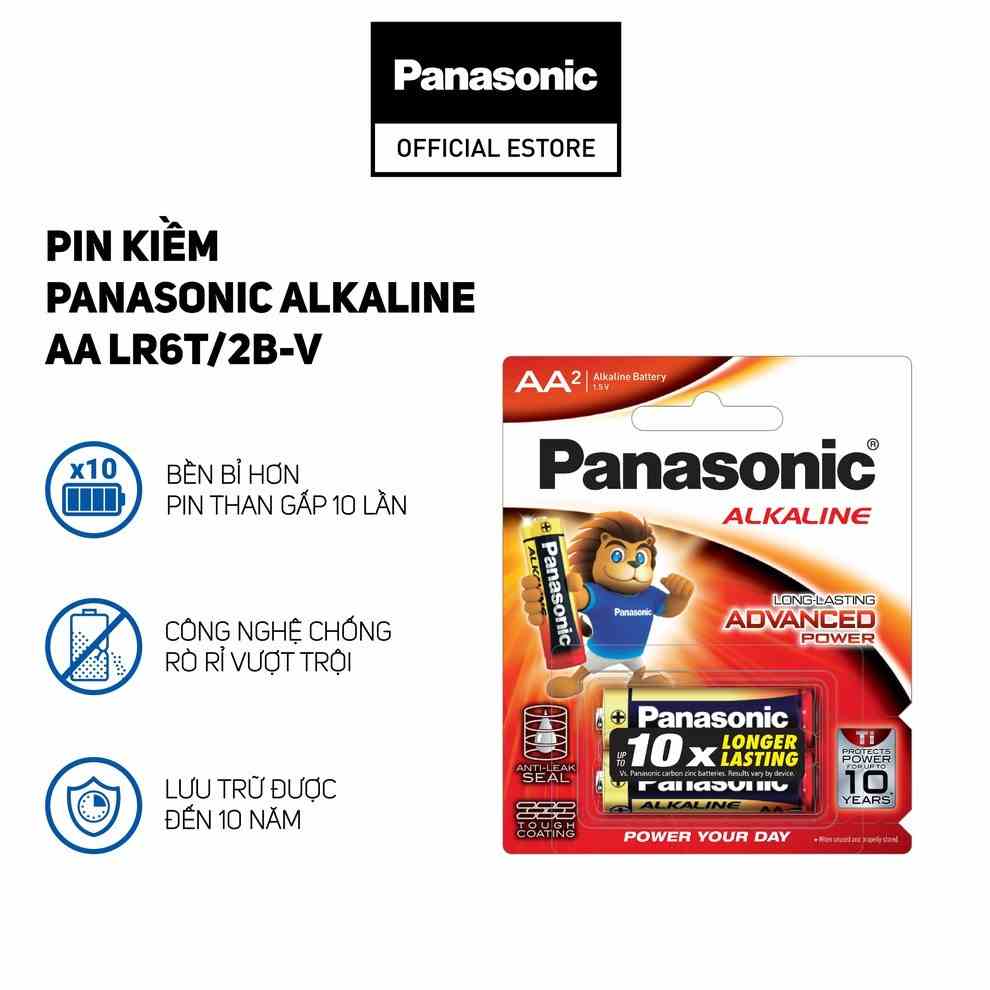 Vỉ Pin kiềm Panasonic Alkaline AA LR6T/2B-V (2 viên) – Hàng Chính Hãng