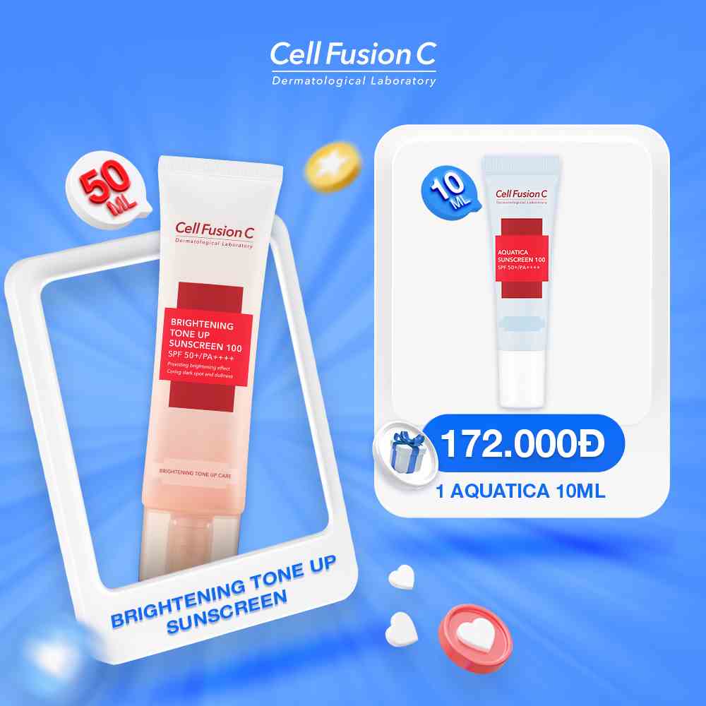 Kem Chống Nắng Dưỡng Trắng Nâng Tone Cell Fusion C Toning Sunscreen 100 SPF50+/ PA++++