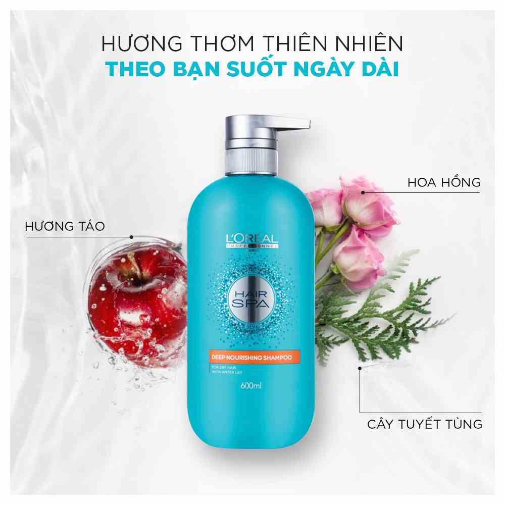 [Mã BMLTA35 giảm đến 35K đơn 99K] Dầu gội giúp tóc suôn mượt hair spa LOREAL deep nourishing shampoo - 600ml