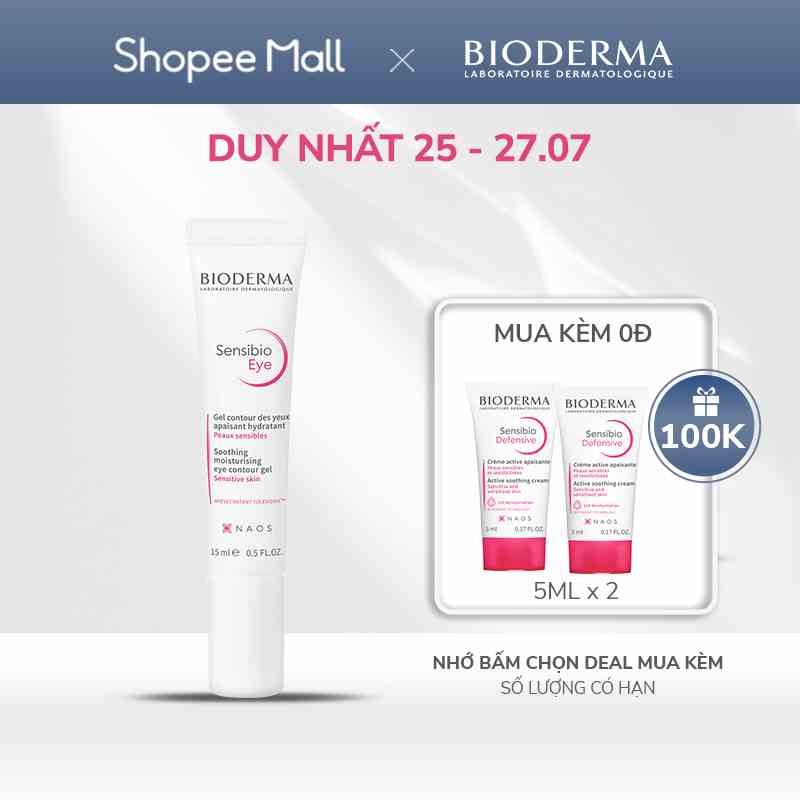 Kem dưỡng ẩm giảm bọng mắt Bioderma Sensibio Eye - 15ml