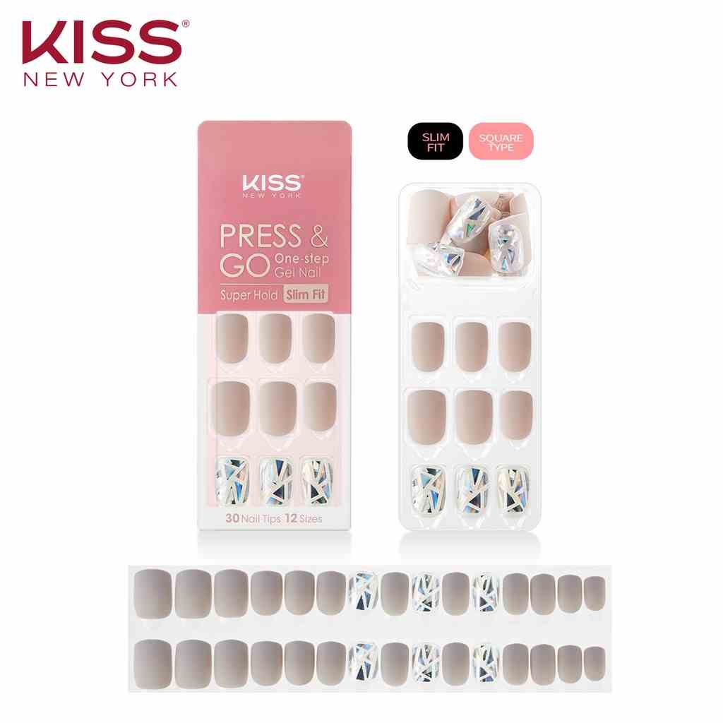 Bộ 30 Móng Tay Gel Tự Dán Press & Go Kiss New York Nail Box - Runway Prism (KPNS05K)