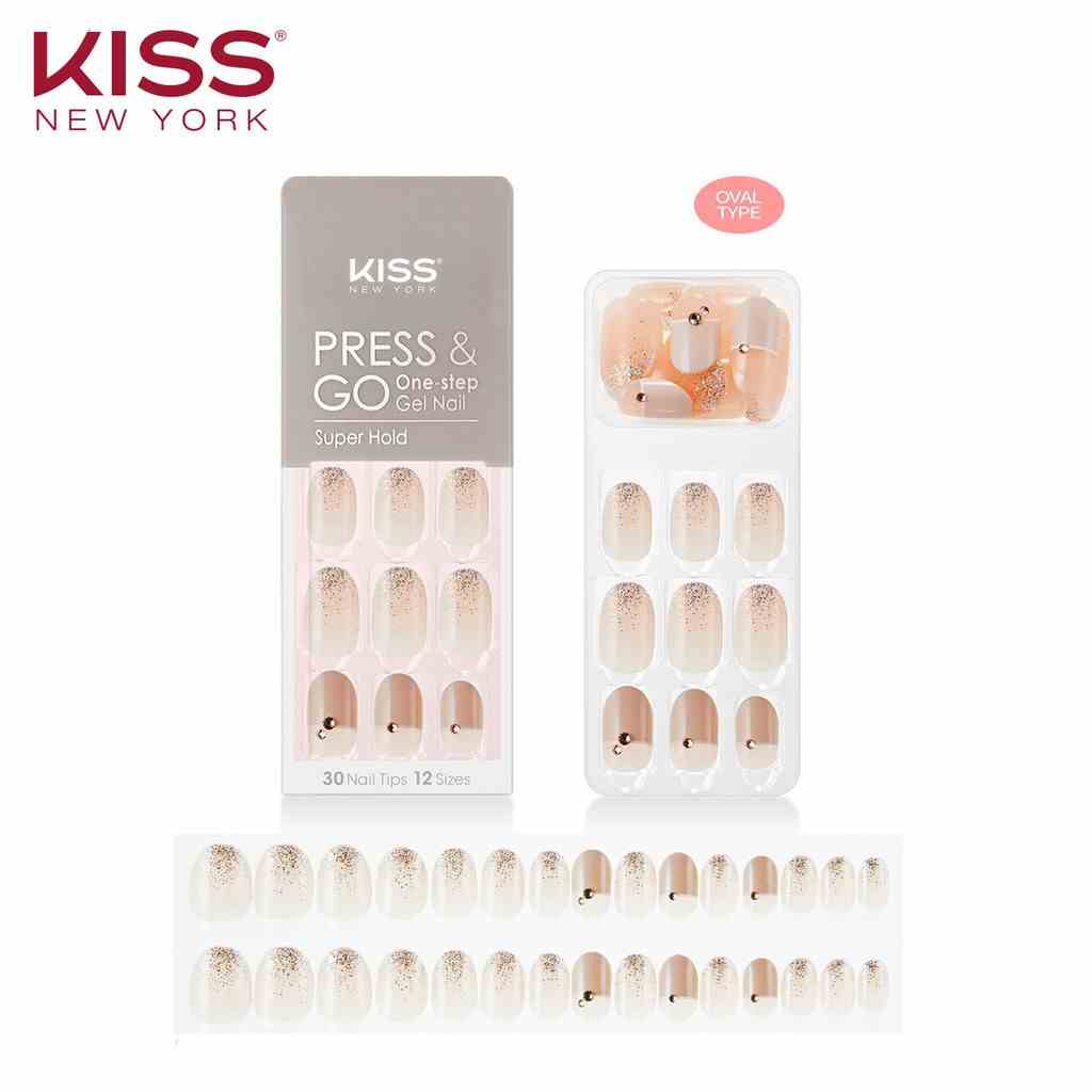 Bộ 30 Móng Tay Gel Tự Dán Press & Go Kiss New York Nail Box - Neutral Aurora (KPN08K)