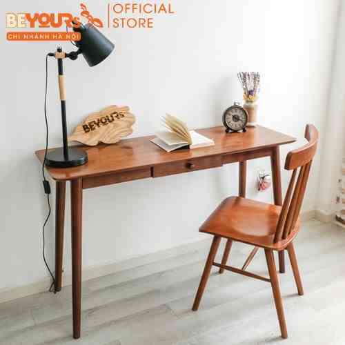 Bàn làm việc BEYOURs Dra Long Table gỗ cao su chắc chắn, thiết kế hiện đại (2 màu: gỗ, nâu)