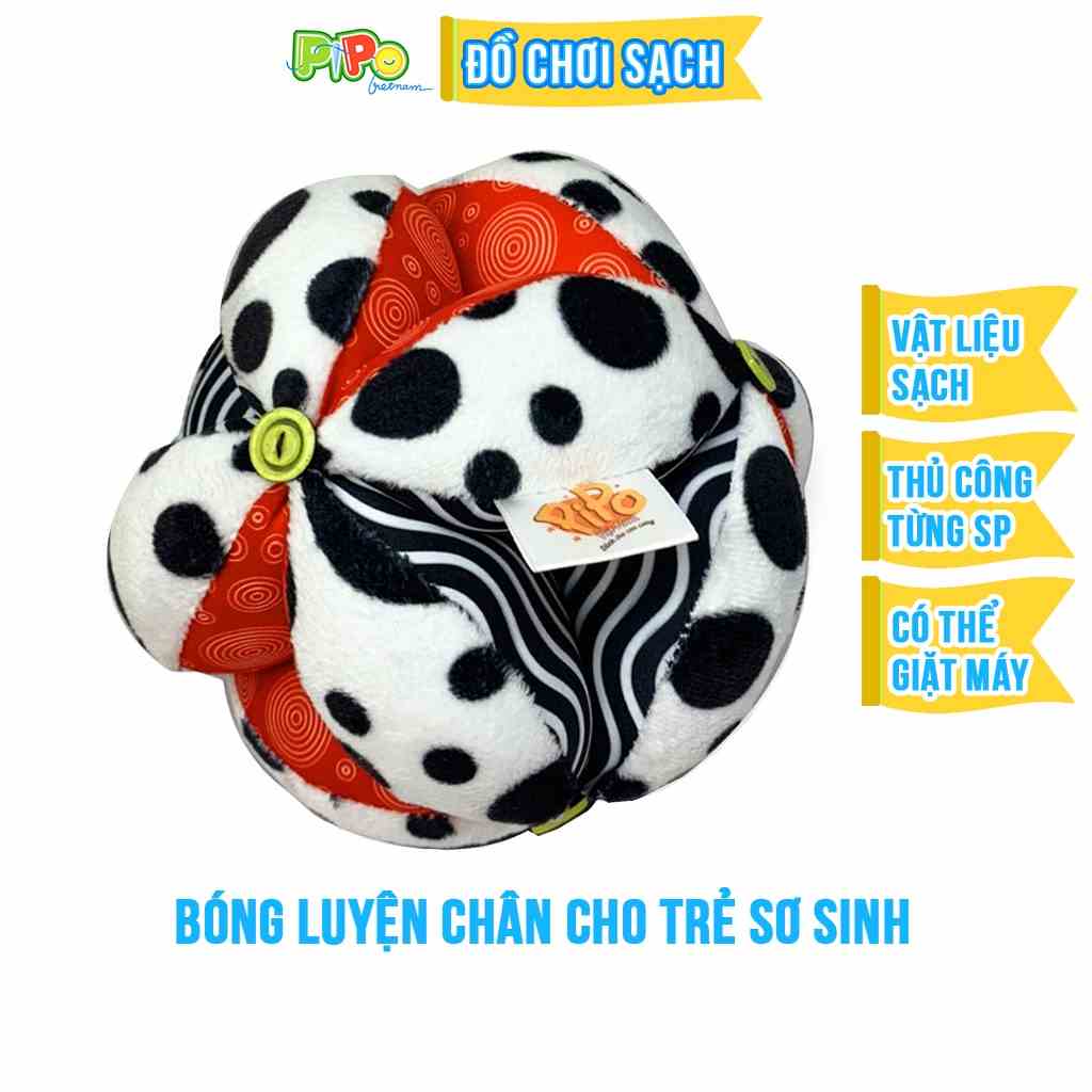 Bóng múi cho bé PiPoVietnam- luyện chân cho bé Montessori Polka Dots - đồ chơi vận động cho bé sơ sinh