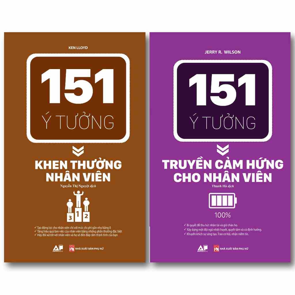 Sách - 151 Ý Tưởng Quản Trị Khen Thưởng và Truyền Cảm Hứng Cho Nhân Viên (2 Cuốn)