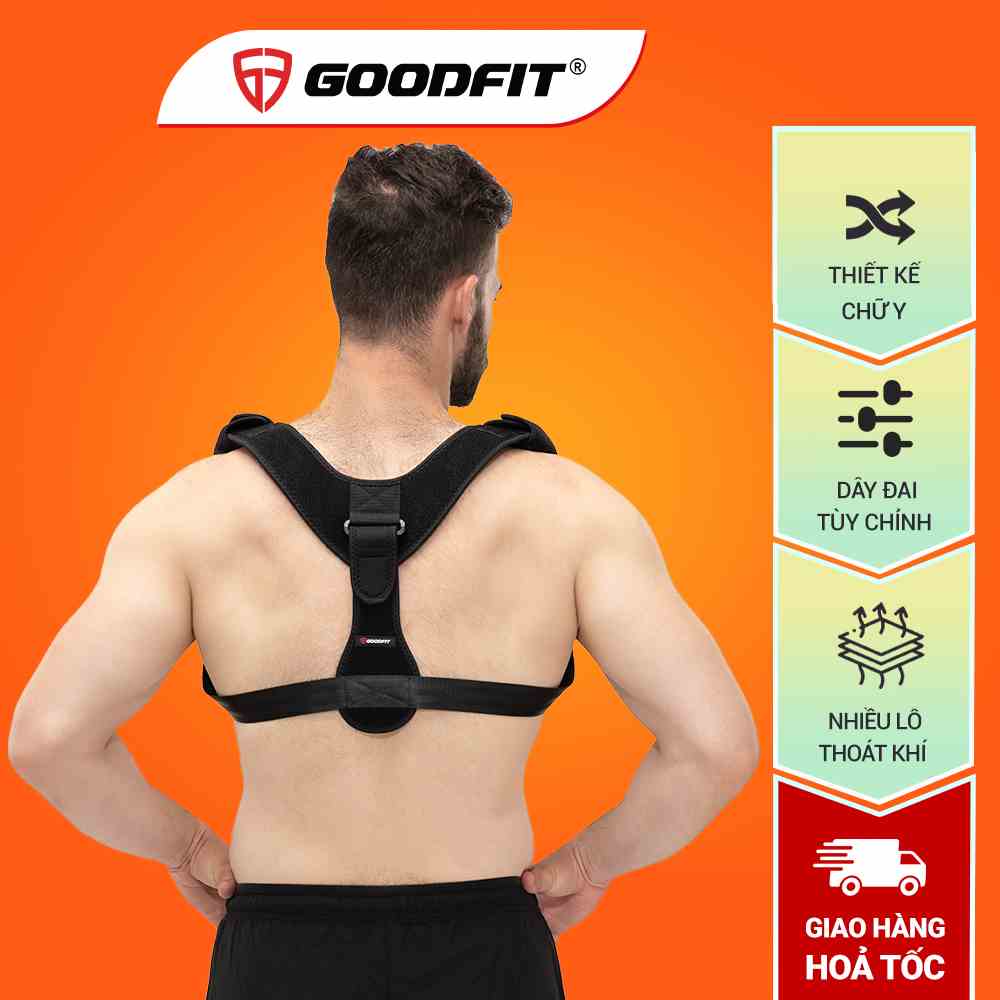 Đai chống gù lưng nữ, nam cao cấp GoodFit chất liệu bền, thoáng khí, định hình cột sống GF712P