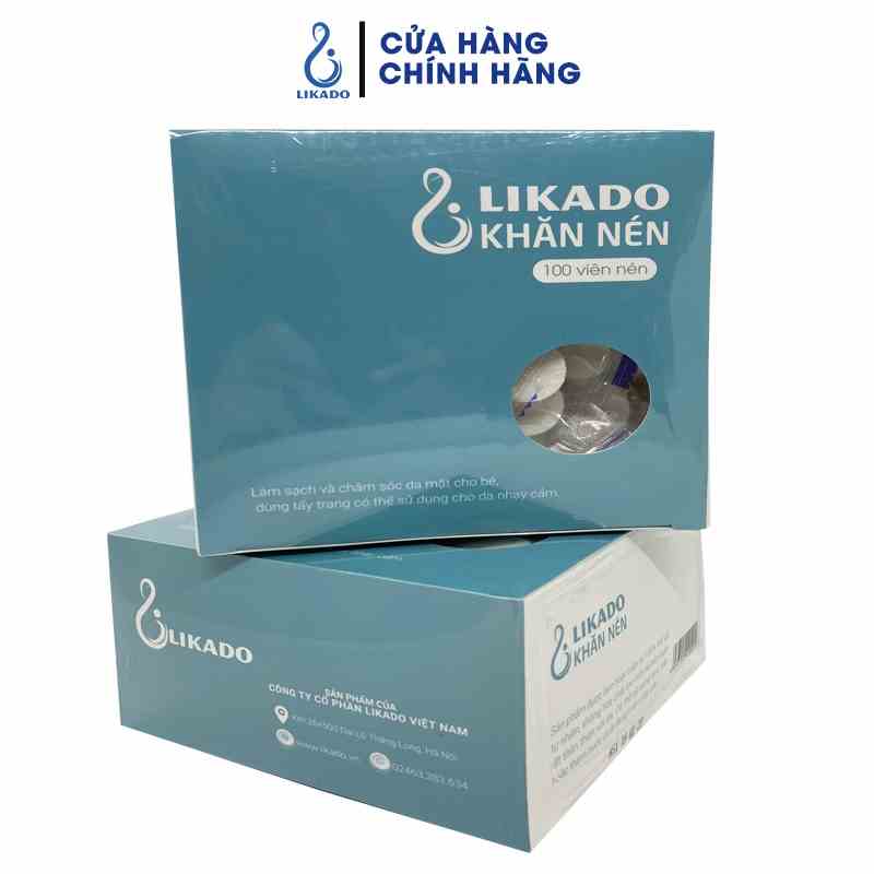 Khăn Nén Du Lịch LIKADO hộp 100 viên bọc kẹo - SET 2 HỘP