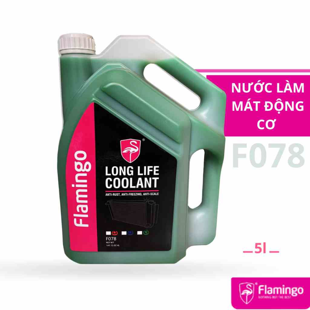 [Mã BMLTB35 giảm đến 35K đơn 99K] Nước làm mát động cơ ô tô màu xanh Flamingo F078 5 lít - Hãng Phân Phối Chính Thức