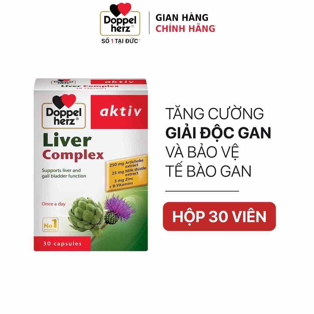 [TPCN Nhập Khẩu] Viên uống hỗ trợ giải độc gan, hạ men gan Doppelherz Aktiv Liver Complex (Hộp 30 viên)