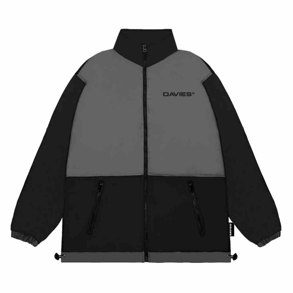 Áo khoác dù nam form rộng thân áo phối xám độc đáo Charcoal Jacket local brand DAVIES | D31-AK4