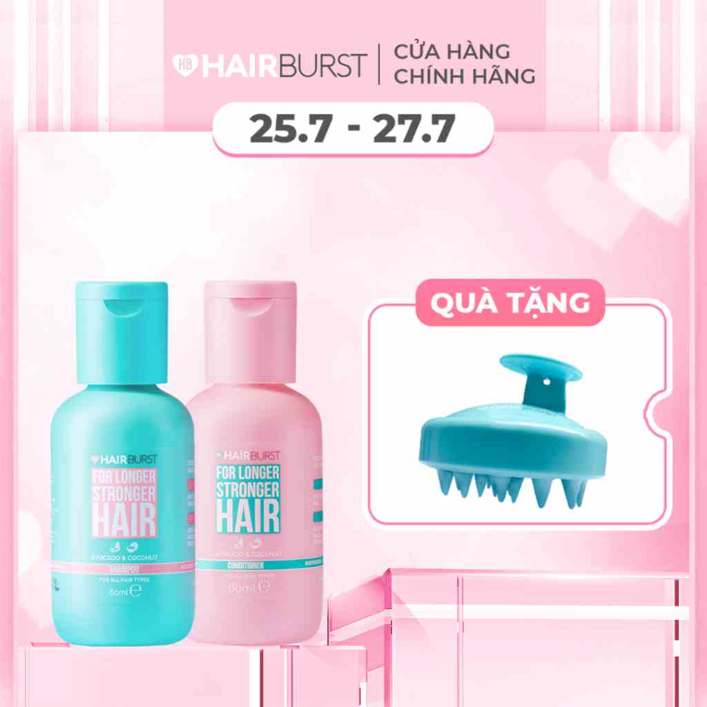 Set gội xả Hairburst stronger longer hair travel size 60ml/chai