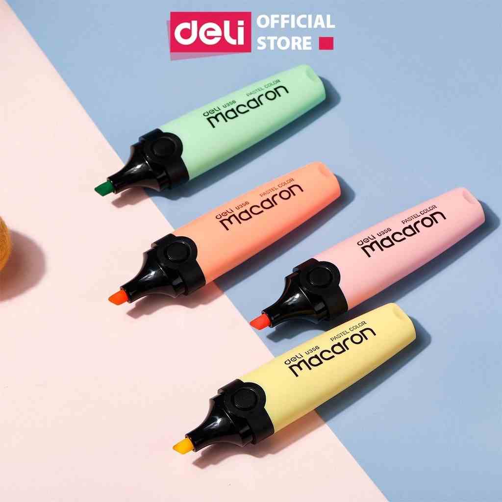 Bút highlight đánh dấu nhớ dòng pastel Deli dạ quang nhiều màu tiện dụng học sinh văn phòng nhanh khô chất lượng cao