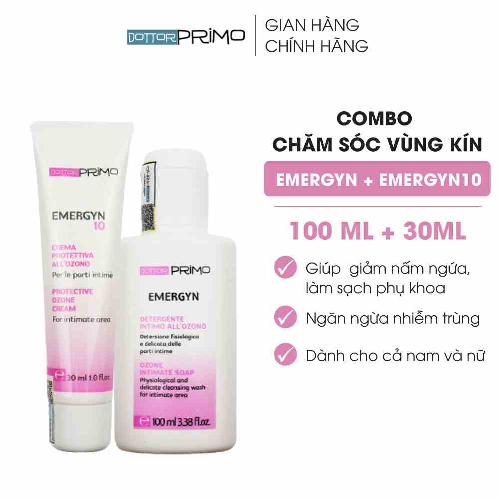 Combo Chăm Sóc Vùng Kín DottorPrimo Emergyn 100ml Và Emergyn 10 30ml Giúp Giảm Nấm Ngứa & Viêm Nhiễm Vùng Kín