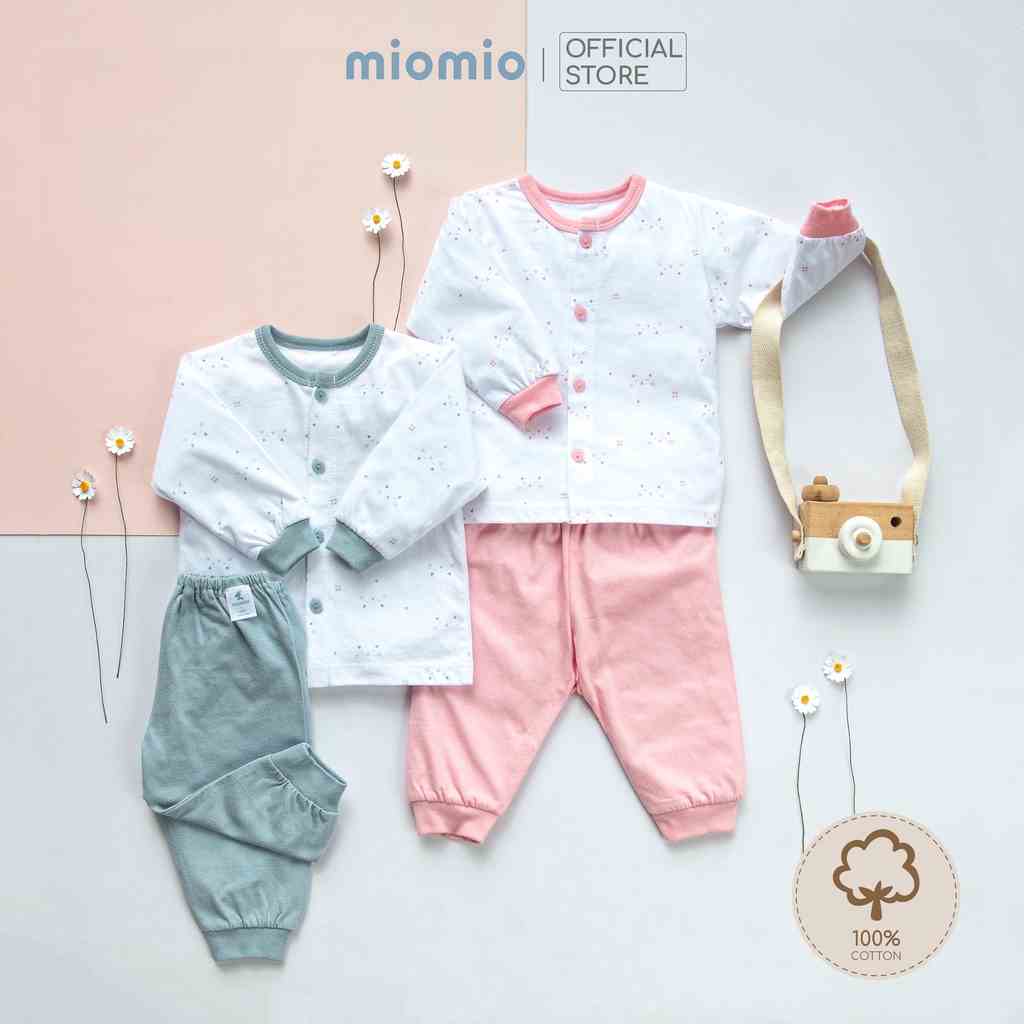 Bộ Sơ Sinh Dài Tay, Nút Giữa New MIOMIO - Hoạ Tiết Cho Bé Trai, Bé Gái (Từ 0-24 tháng), Vải Cotton