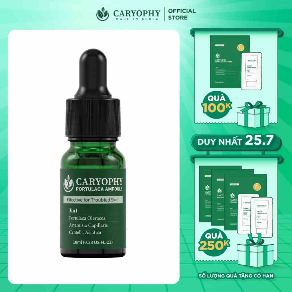 Serum giảm mụn mờ thâm Caryophy Portulaca Ampoule 10ml