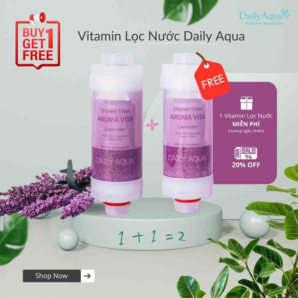 Lõi Lọc Vòi Sen Vitamin Tạo Hương Daily Aqua, Cung Cấp Sữa Và Vitamin Cho Cơ Thể - 1 Lõi Lọc Hương Lavender