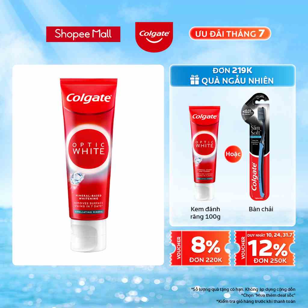 Kem Đánh Răng Colgate Optic White làm trắng sáng răng trong 7 ngày