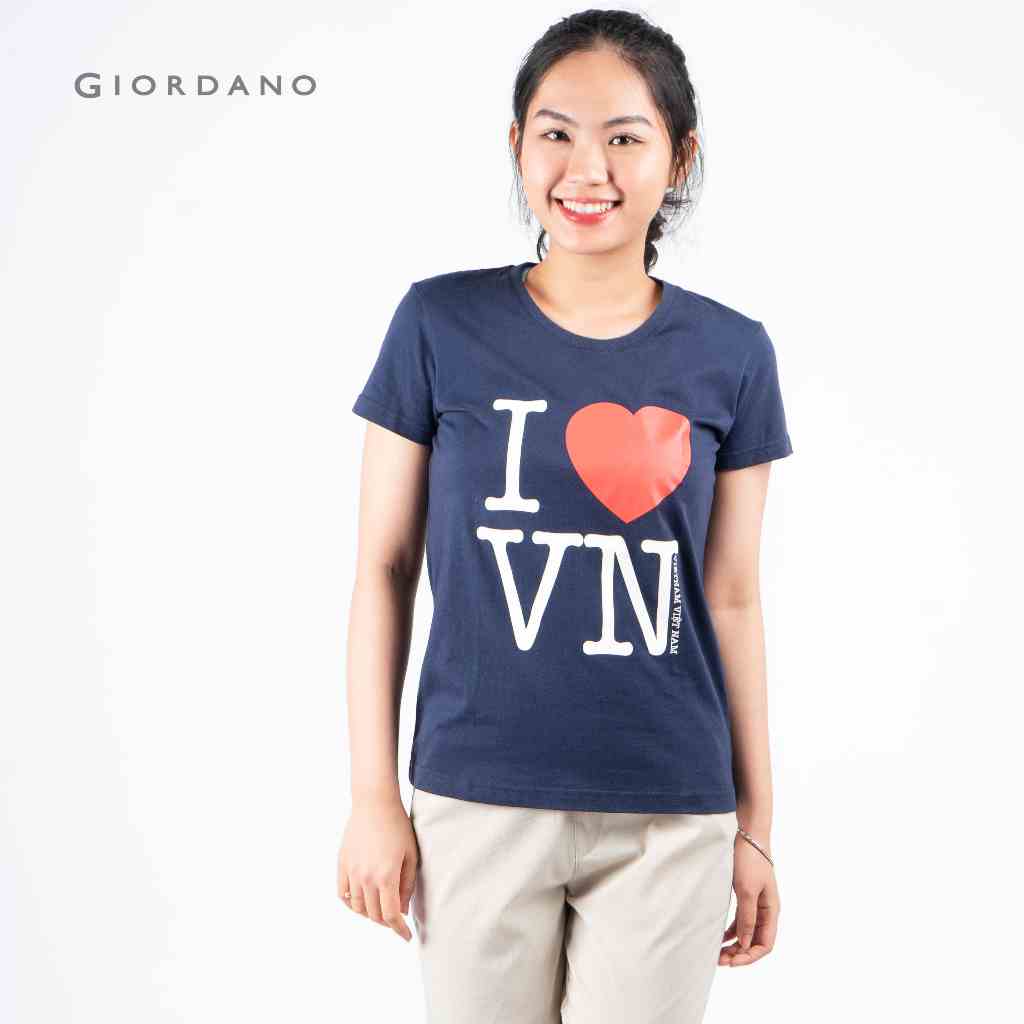 Áo Thun Nữ In Slogan Giordano 05394366