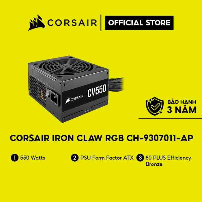 [Mã ELCL7 giảm 7% đơn 300K] Nguồn máy tính CORSAIR CV550 - 550W 80 Plus Bronze