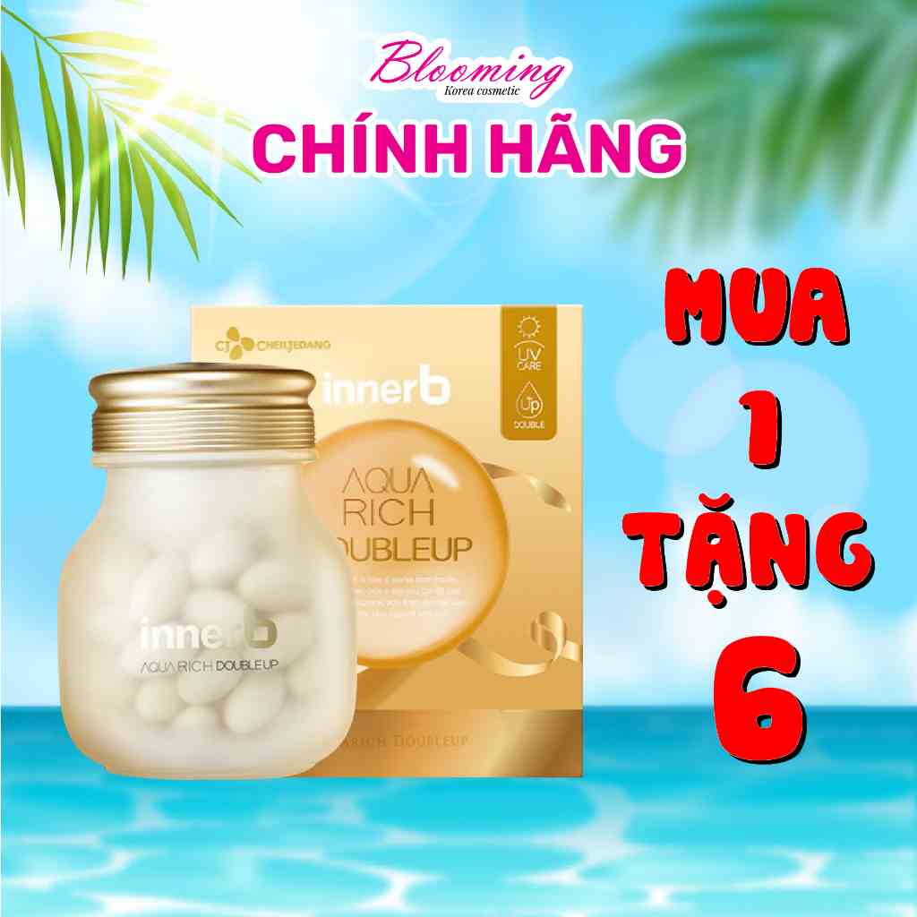 Thực Phẩm Bảo Vệ Sức Khỏe InnerB Aqua Rich Doubleup Cấp Ẩm Hỗ Trợ Sáng Mịn Bảo Vệ Da BLOOMING